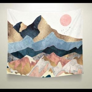 Pastel colors mountain wall tapestry